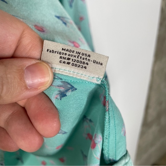 Tucker Floral Silk Blouse Size Small - Picture 7 of 7